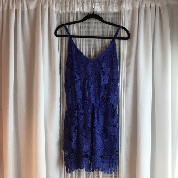 Express Dresses & Skirts - NWOT Express Royal Blue Crochet Cami Dress